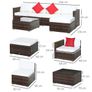 6 Piece Rattan Corner Sofa Set with Cushions Image 3