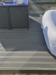 Silver Woodgrain/Ribbed Composite Decking (used)