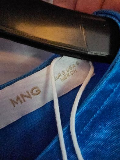 Mango Blue Satin Mini Dress