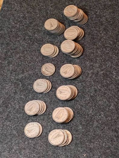 Huge Job Lot 75 Irish Threepence 1942 to 1968