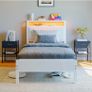 3FT Single Bed Frame with LED Lights and Charging Station Image 5