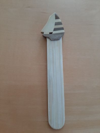 Wood boat bookmark