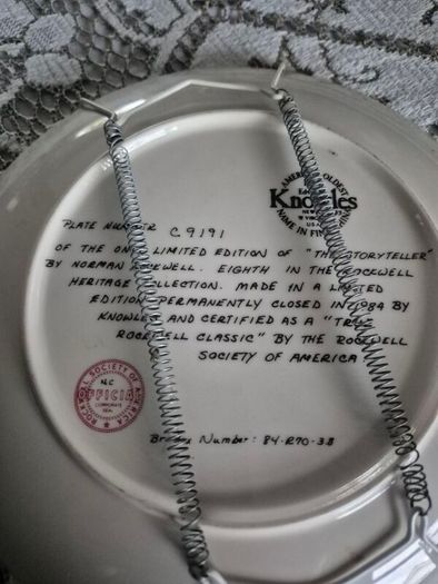 Vintage Norman Rockwell The storyteller ceramic plate 1984