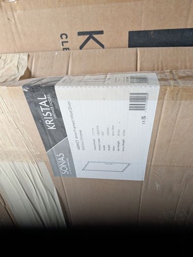 SONAS ASPECT Infold 900 mm, product code USE00159, 8 mm glass, new.