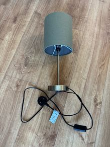 Bedside table lamp linen olive green