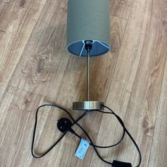 Bedside table lamp linen olive green