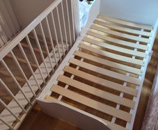 white toddler bed