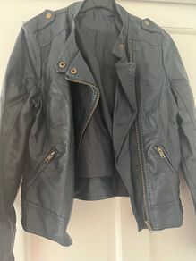Navy Leatherette Jacket
