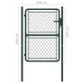 Garden Gate Steel 100x150 cm Green Image 4