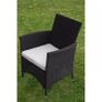 5 Piece Outdoor Dining Set with Cushions Poly Rattan Black Image 5