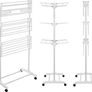 NEW SALE | 3 Tier Clothes Airer, Foldable Clothes Horse with 2 Wings, Rolling Clothes Drying Rack Image 2
