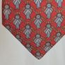 Vintage Hermes Paris Silk Tie 716 FA Red Blue Geometric Medal Motif 9cm Image 8