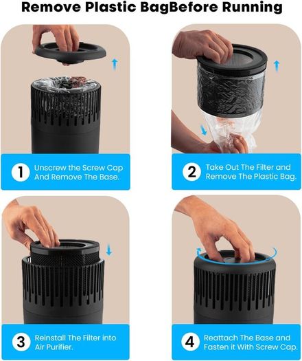 Air Purifier for Home, Quiet Air Cleaner with True HEPA Filter with 4 Speeds and Sleep Mode, Night Light, Odors Dust Mold for Allergens Smokers Pollen Pet Hair