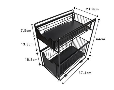 BRAND NEW Under The Kitchen Sink Storage Rack Drawer Type Can Be Pushed And Pulled Under The Cabinet Telescopic Double Shelf