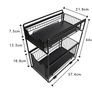 BRAND NEW Under The Kitchen Sink Storage Rack Drawer Type Can Be Pushed And Pulled Under The Cabinet Telescopic Double Shelf Image 5
