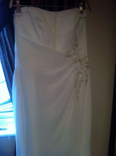 Elegant, simple halter neck wedding dress
