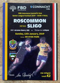2019 Roscommon v Sligo - FBD Senior Football League Semi-Final Programme