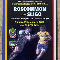 2019 Roscommon v Sligo - FBD Senior Football League Semi-Final Programme