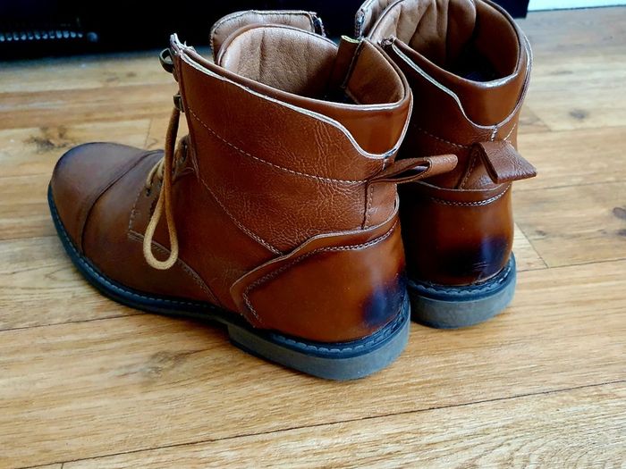 Men's Brown Leather Side-Zip Boots
