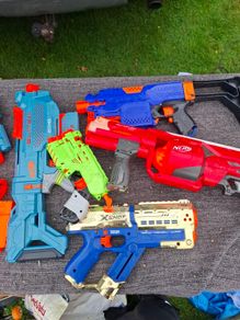 Bundle of nerf guns and attachments