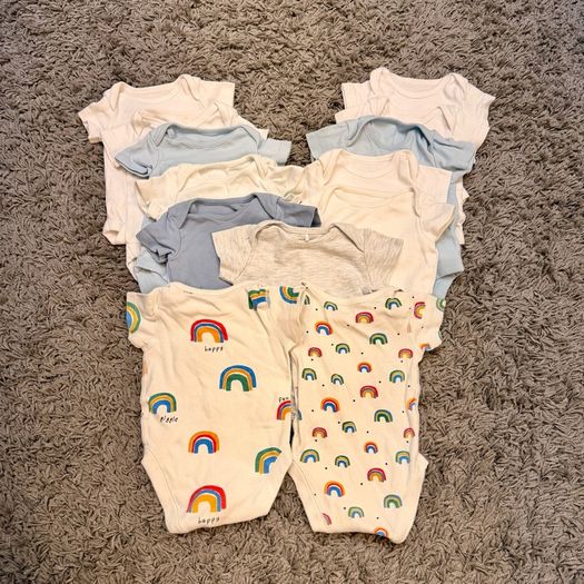 Bundle of 13 short sleeve baby bodysuits