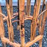 Mid-century boho Hexagonal Bamboo & Rattan Plant Standplant stand Image 5