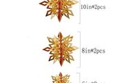 6pcs Gold Festive Hanging Snowflake Decorations - Perfect for Christmas, Birthdays, and Any Celebration