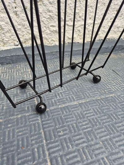 Atomic MidCentury Vintage retro black metal 1950s magazine rack
