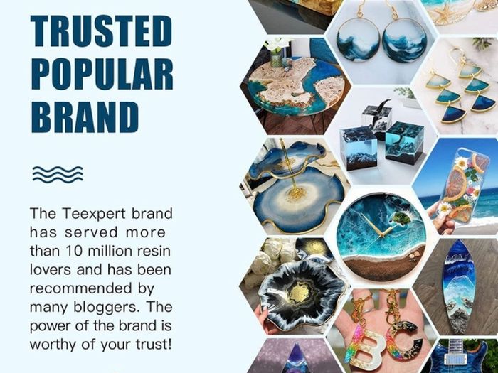 Epoxy Resin Kit for Beginners, 474ml Crystal Clear Resin Starter Kits with Moulds, Pigments, Mica Powder, Gold Leaf, Resin Kit for Coaster Jewelry Tray Coating and Casting (FREE POSTAGE)