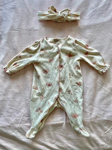 Mamas & Papas All-In-One Babygrow and Headband