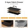 Black Chest of Drawers Bedroom, 9 Fabric Drawers, 130 x 30 x 97cm Image 2