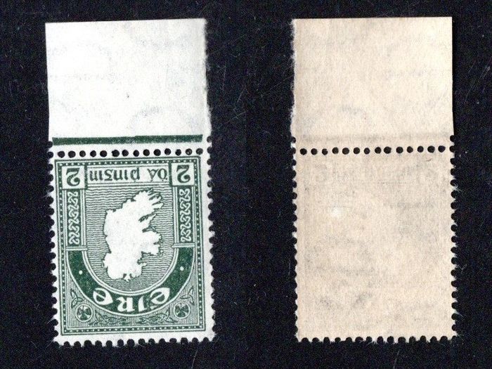 1940-68 E Watermark 2d Definitive (Green Map) marginal example with watermark inverted Mint Never Hinged (MNH)