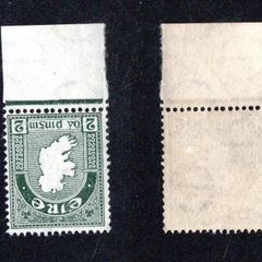 1940-68 E Watermark 2d Definitive (Green Map) marginal example with watermark inverted Mint Never Hinged (MNH)