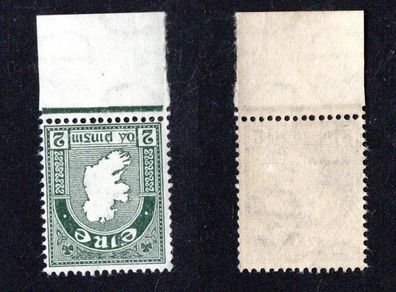 1940-68 E Watermark 2d Definitive (Green Map) marginal example with watermark inverted Mint Never Hinged (MNH)
