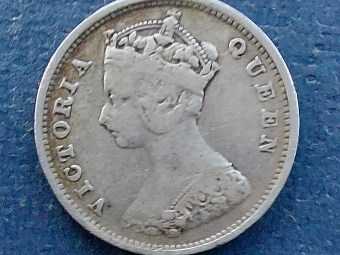 HONG KONG 1901 Victoria 80% Silver Ten Cents Coin