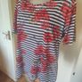 Maria Reich design striped floral top size UK18 EU46 Perfect condition Postage included Image 5