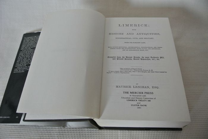 History Of Limerick - Maurice Lenihan - Facsimile Of 1866 Text - ONLY 500 PRINTED  - Editor Cian O'Carroll