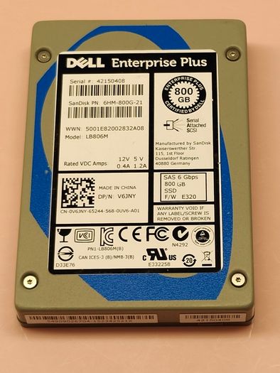 Dell 800gb Ssd Sas 6gb/s 2.5'' Lb806m 6hm-800g-21 V6jny