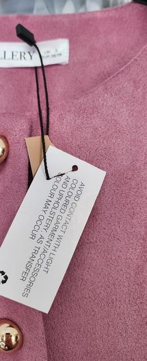 Lovely Faux Suede pink Jacket from Dunnes. Size Sml.