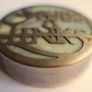 Antique Art Nouveau Brass Cufflink Box: Steampunk Studs & Links Round Storage box Image 8
