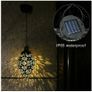 BRAND NEW 2pcs LED Solar Rugby Iron Chandelier Hollow Lights Outdoor Garden Light Lamp Image 2