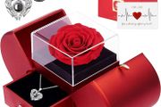 Firestyle Preserved Real Rose Gifts for Women,Mum,Wife,Eternal Flowers Rose with I Love You Necklace in 100 Languages,Gifts for her on Birthday, Anniversary, Valentine's Day, Mother's Day, Christmas