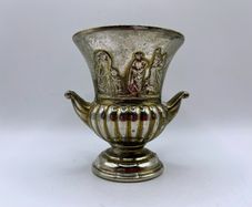 Vintage Flower Holder Posy Vase with Neoclassical Style in Silver Plate