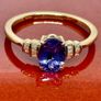 Gold Ring with Tanzanite and Diamonds Image 5