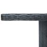 Garden Table Dark Grey Poly Rattan and Tempered Glass Image 2