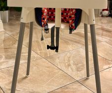 Ikea Antilop high chair with tray, safety straps, cushion and cover