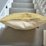 Handmade Mustard Yellow Houndstooth Cushion Covers with Cream Piping  Pair, 20 x 20 Inches Image 5