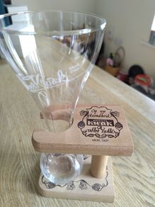 Beer glass and glass holder