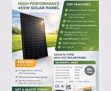 455w & 500w N-type Solar Panels  All Black