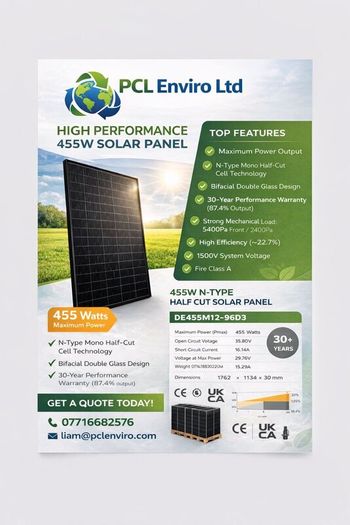 455w & 500w N-type Solar Panels  All Black
